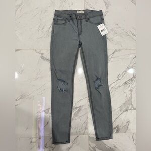 Free People Distressed Skinny Jean Grey. Sz 27. New with Tags. MSRP $78